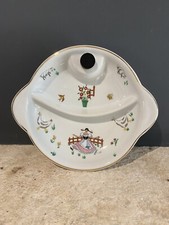 Vintage Limoges France Singer Porcelain Baby Heating Plate / Ear Bowl