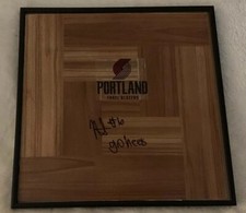 NASSIR LITTLE HAND SIGNED & FRAMED PORTLAND TRAIL BLAZERS LOGO FLOOR TILE W/COA