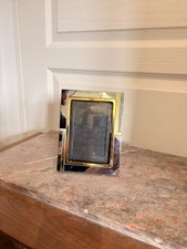 Ancien Cadre Photo Vintage Doré Chromé 1970 Laiton Métal 13x9cm 9x13cm