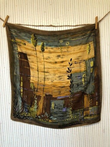 Foulard carré soie vintage - foulard, de