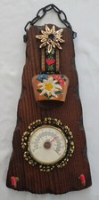 Vintage porte-clés mural avec thermomètre et cloche Suisse