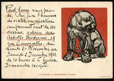 invitation. Paul Jouve Exhibition. Gallery of Modern Artists. 1911. Paris