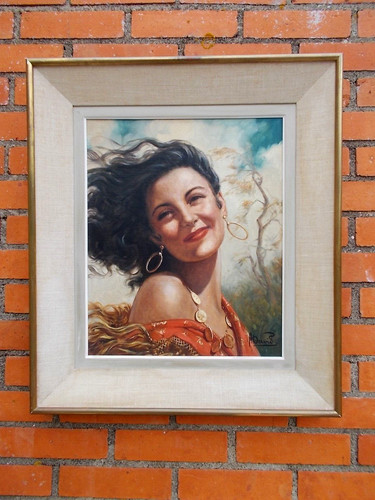 Gitane huile sur toile - ,,