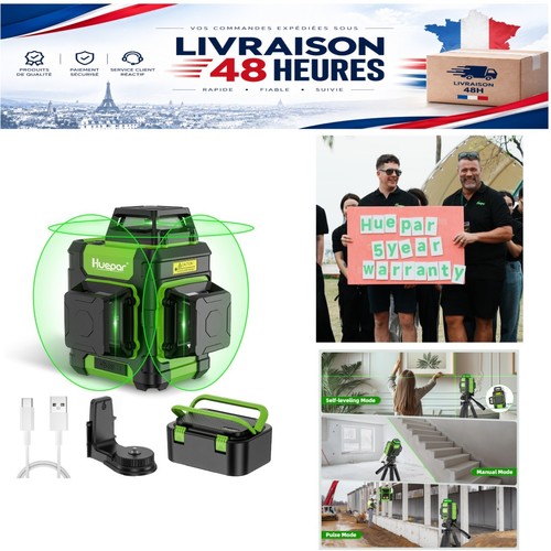 Huepar niveau laser - laser, vert