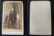 Roma, Monsieur in Coat Vintage Albumen Print CDV. Albumen print 6,