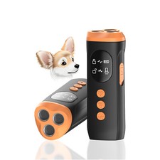 Dispositif Anti Aboiement Chien, Appareil Ultrason Portatif avec Bip, LED - Noir