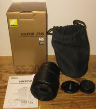 Nikon AF-S DX NIKKOR 55-300mm f/4.5-5.6G ED VR Zoom Lens w/Bag Hood MINT