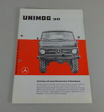 Brochure/brochure Mercedes-Benz Unimog 411.117 U30 status 04/1961