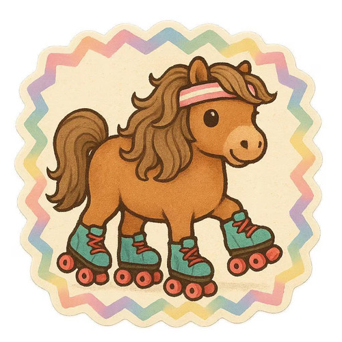 Poney shetland sur patins - poney,
