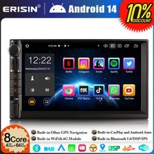 64GO 2Din Stéréo Android 14 Autoradio Bluetooth 5.0 GPS Navi WiFi TNT DAB+ OBD2