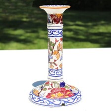 Vintage Gien Earthenware Table Candle Holder Peony Model
