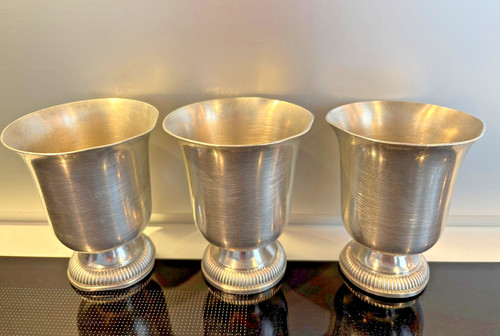 Lot gobelets etain - 3, de