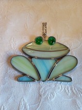 VITRAIL verres colorés et plomb en forme de grenouille DN4800