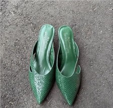 Matisse X Anthropologie Green Pointed-Toe Mules