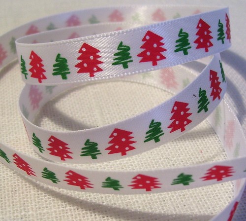 Ruban satin motifs noël - de,