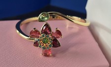 Swarovski Idyllia bangle Mixed cuts, Flower, Multicoloured, Gold-tone plated