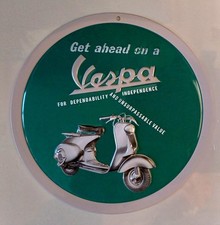 Plaque métal vintage  VESPA ronde 15 cm