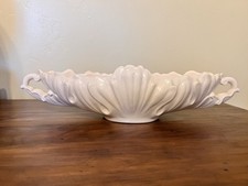 Jeannette Shell Pink Milk Glass Gondola Fruit Bowl Centerpiece Circa 1957-1959