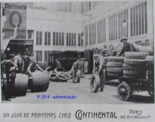 ADVERTISEMENT CONTINENTAL TIRE UN JOUR DE SPRINGEMPS FACTORY DE 1909 FRENCH AD PUB RARE