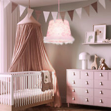 Suspension Plafonnier Fille Chambre De Jeu Éclairage En Tissu Fleurs Rose