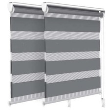VOUNOT Lot de 2 Store enrouleur jour nuit double 80x150cm Gris