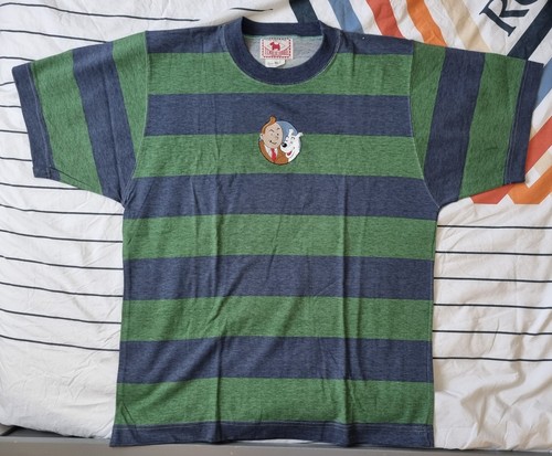 Tintin tee shirt vert raye - tee,