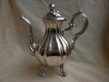 ANTIQUE FRENCH STERLING SILVER COFFEE POT,LOUIS XV STYLE,19th CENTURY