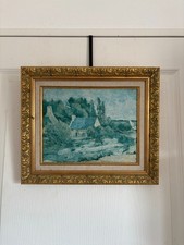 Ancien Cadre Doré Moulé Bois