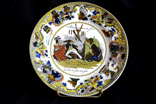 Assiette faience fine creil - assiette,