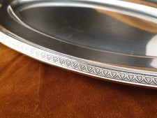 Beau plat de service ovale Christofle Métal argenté Napoléon III Palmettes XIXe