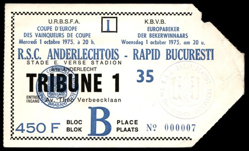 Billet 1975 rsc anderlecht - 1975,