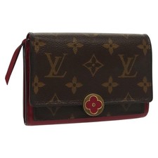 LOUIS VUITTON Monogram Portefeuille Flor Compact Wallet Fuchsia M64588 LV 136794