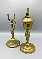 Pair of antique GARDON brass oil lamp, including a marine lamp