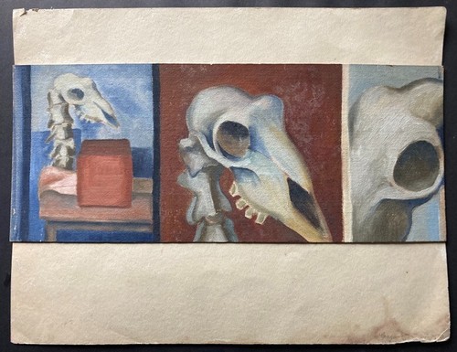 Tableau huile triptyque tête - triptyque,