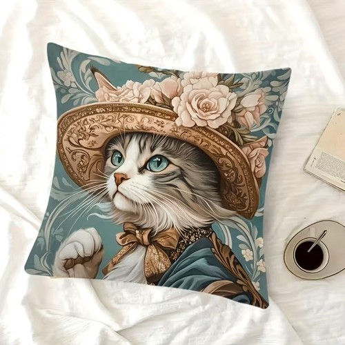 Housse coussin chatte - de,