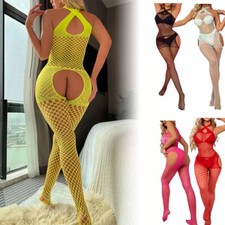 Women Sexy Bodysuit Lingerie Fishnet Body Stocking Babydoll Nightwear Sleepwear