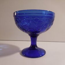 Design XXe France Pop Art Deco Crystal Glass Indigo Fruit Cutter N3274