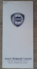 Lancia Range Price List 1972 - Fulvia  1300  1600  2000 Coupe / Saloon