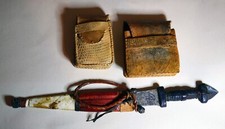 Moroccan Craft Lot, Antique Tuareg, Snake Leather Clutches, Ethnic Art