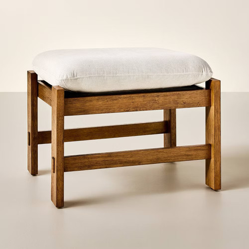 Wood frame ottoman - wood,