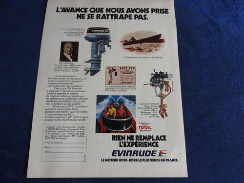 Publicité evinrude hors bord - evinrude, hors-bord