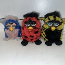 Vintage Furby Originals 1999 One Working Mini Blue Pink Bee Ladybug Lot of 3