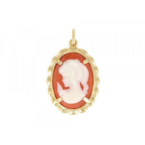 Pendentif camée rouge - pendentif,