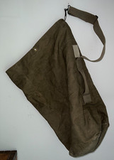 Militaria: Antique Large Khaki Canvas Military Package Bag with Stamp