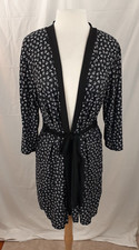 Marylin Monroe Intimates Womens M Black White Heart Tie Front Robe Lounge Casual