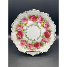 VTG Zeh, Scherzer & Co. -Bavaria Scalloped Edge Rose Plate-7.5" Diameter