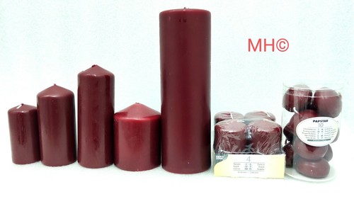 Bougies pilier bordeaux marron - pilier,