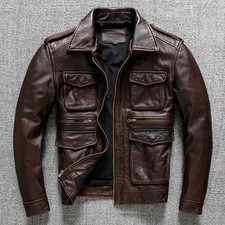 Veste vintage homme en cuir