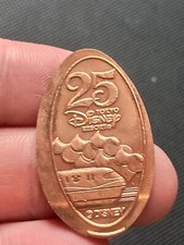 COIN PRESSED PIECE PENNY DISNEY MICKEY RESORT 25TH TOKYO RARE ANCIEN COLLECTION
