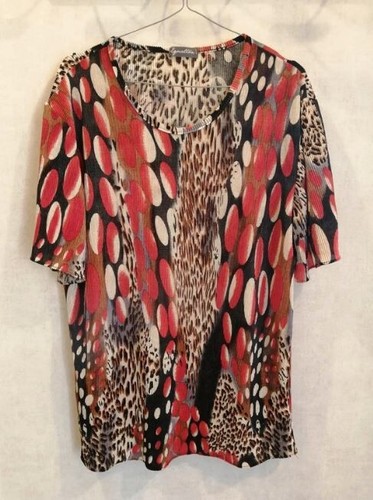T-Shirt rouge viscose plissé